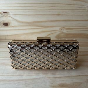 INC Gold Evening Bag / Clutch Zelis- sale reg $79.50